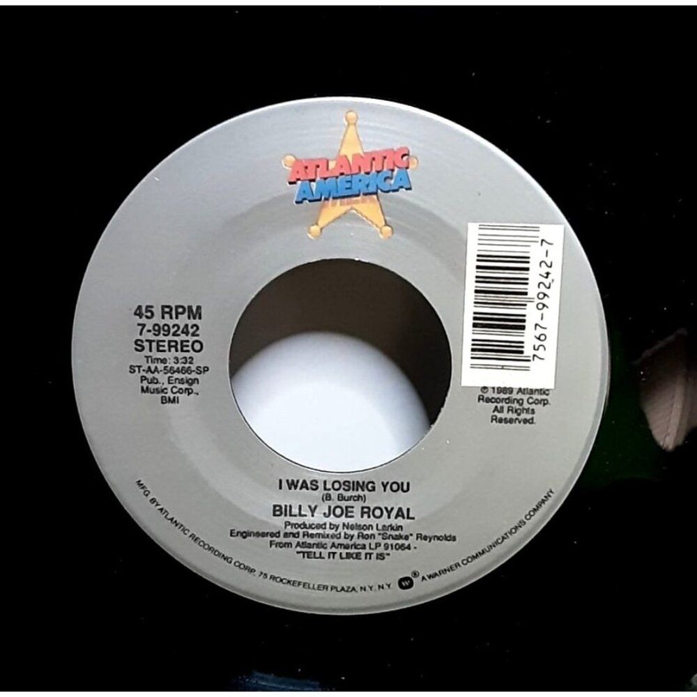 Billy Joe Royal Tell It Like It Is Vinyl 45 Record Atlantic America 99242